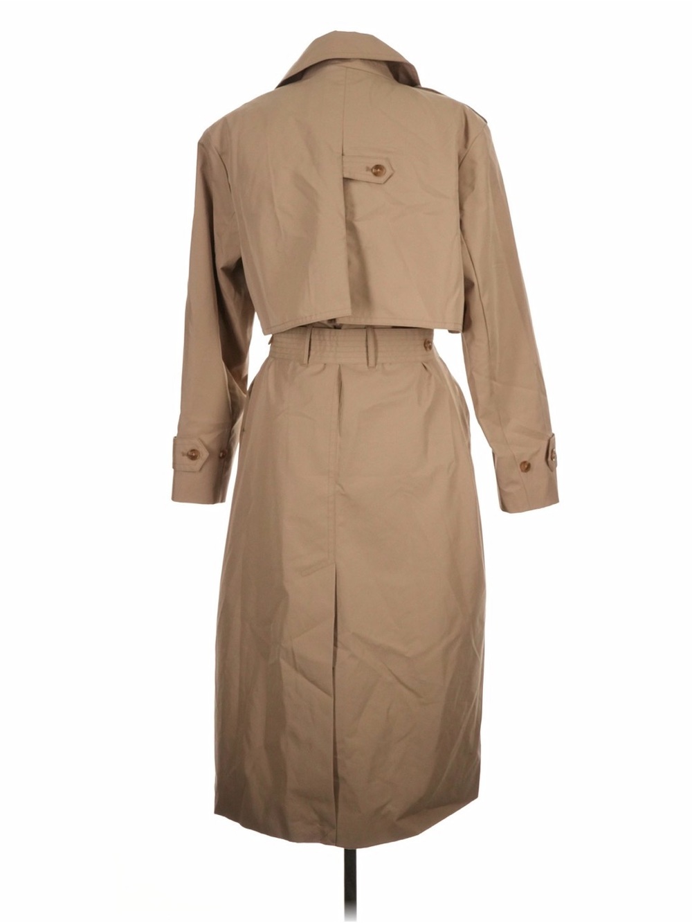 Banana Republic Classic Cotton Trench Coat Tan Beige Size Large - Picture 2 of 3